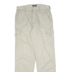 GSWD Mens Relaxed Beige Cargo Cotton Blend Trousers W32 L34 Casual Utility