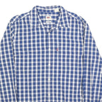 LEVI'S Mens Blue & White Checked Shirt M Cotton Blend Casual Long Sleeve Button