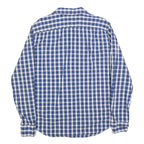 LEVI'S Mens Blue & White Checked Shirt M Cotton Blend Casual Long Sleeve Button