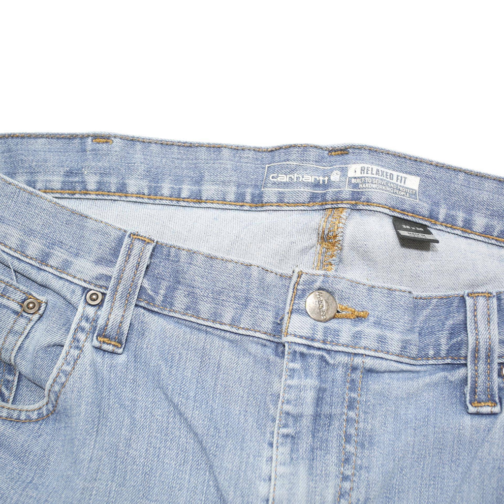 CARHARTT Mens Blue Regular Straight Denim Cotton Blend Light Wash W38 L30