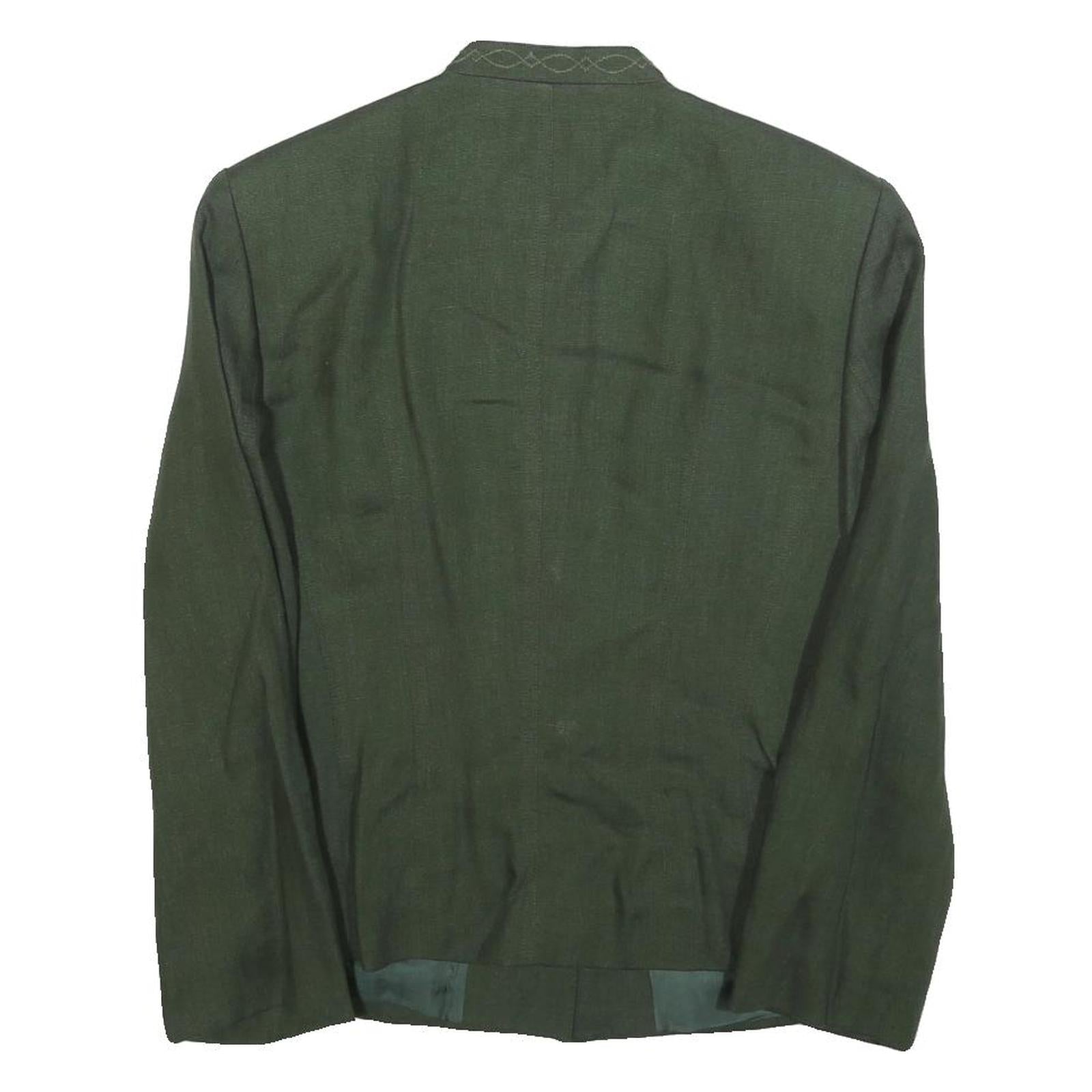 GOSSL Womens Green Button Jacket M Woven Plain Classic Relaxed