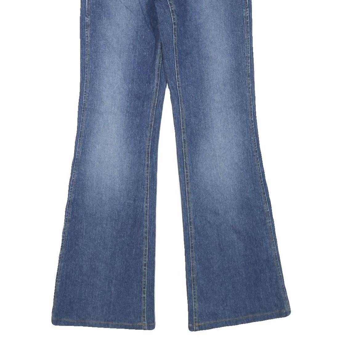 CACHE Womens Blue Regular Flared Denim Light W28 L30 Jeans Button Zip