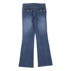 CACHE Womens Blue Regular Flared Denim Light W28 L30 Jeans Button Zip