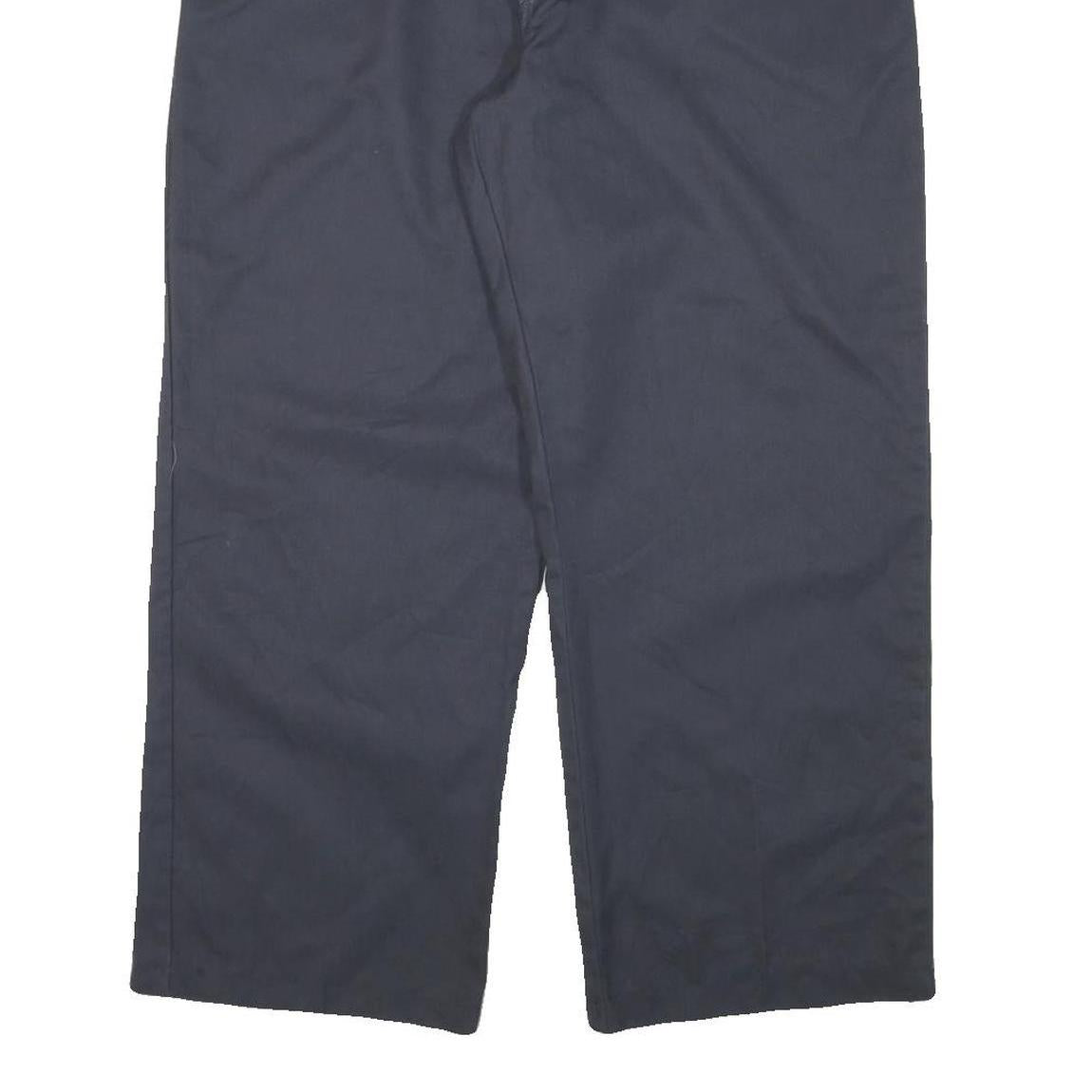 DICKIES Mens Regular Navy Blue Cotton Blend Zip Trousers W32 L28 Workwear