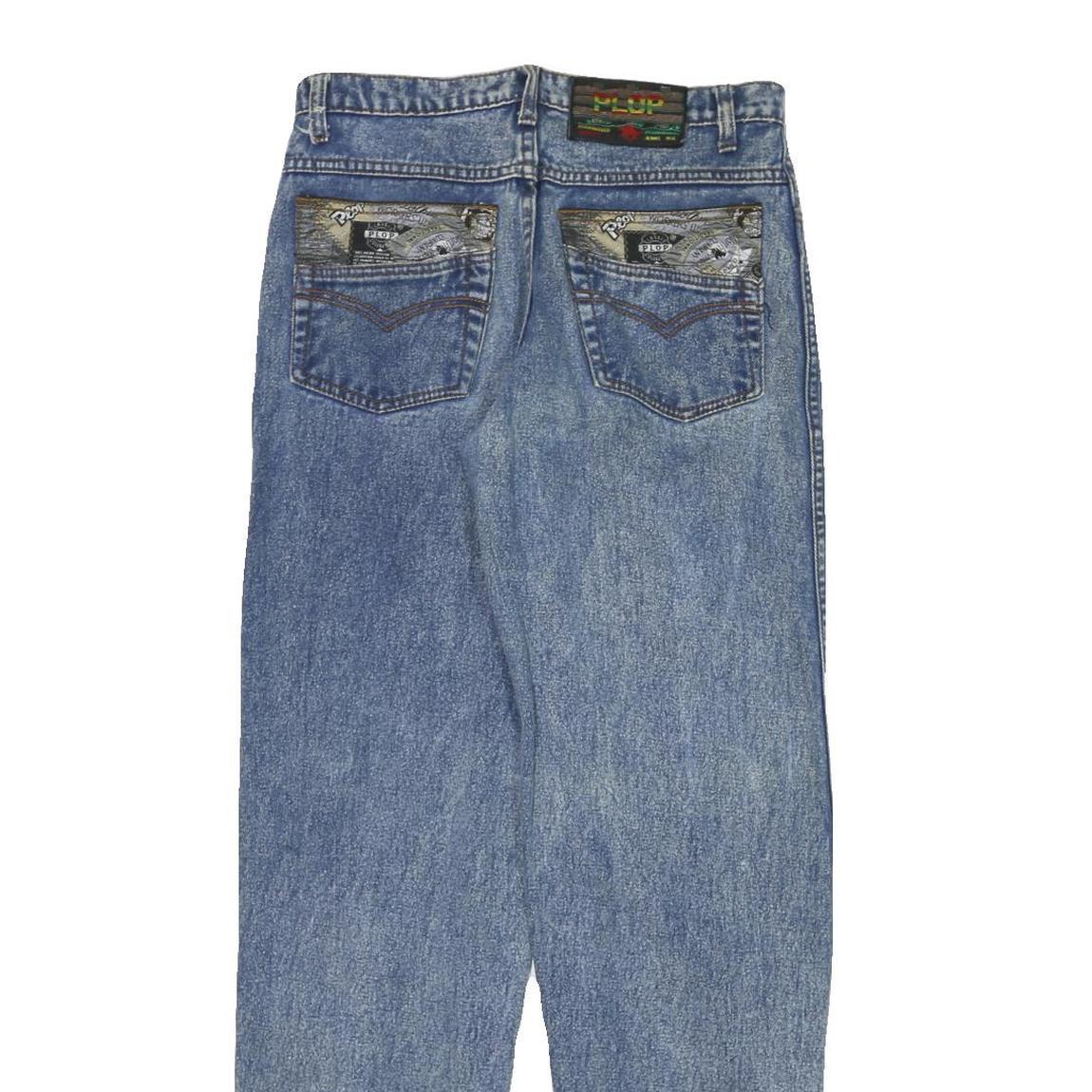 PLOP Womens Relaxed Blue Denim Medium W28 L31 Casual Cotton Blend Zip Jeans