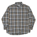 DULUTH Mens Grey & Brown Checked Cotton Blend Shirt L Button Down Casual Long