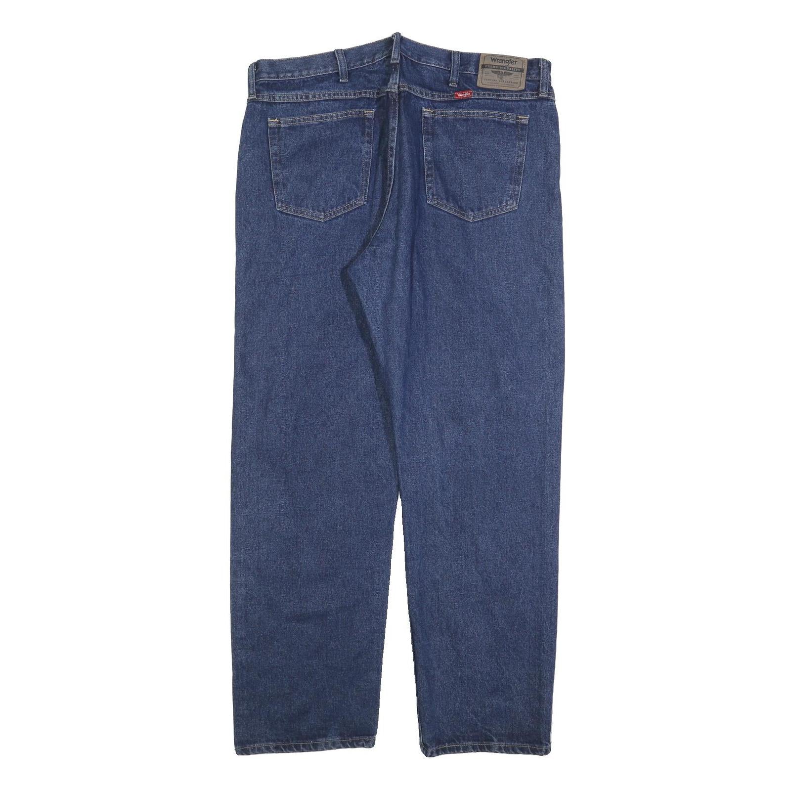 WRANGLER Mens Jeans Blue Relaxed Straight Denim Medium W38 L32 Classic Zip