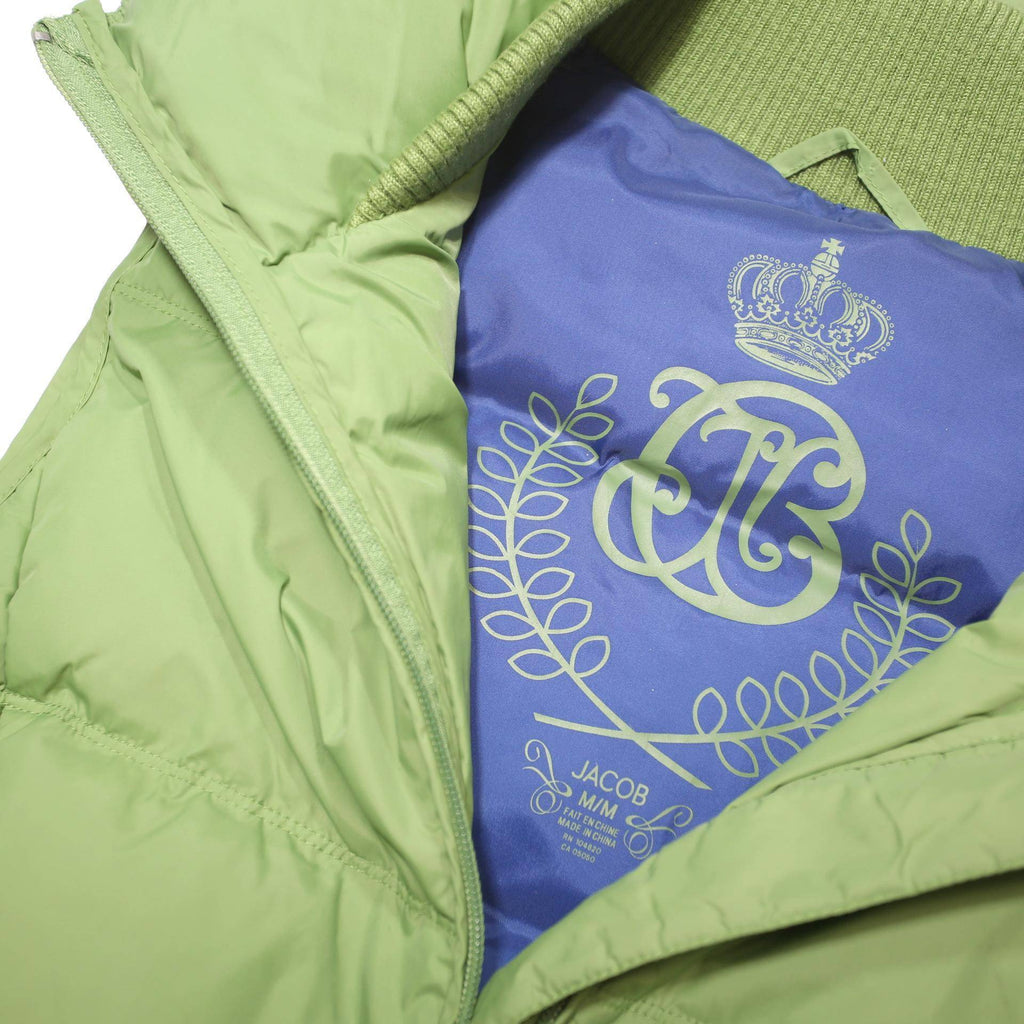 JACOB Womens Green Puffer Vest M Polyester Lightweight Zip Up Casual Outerwear