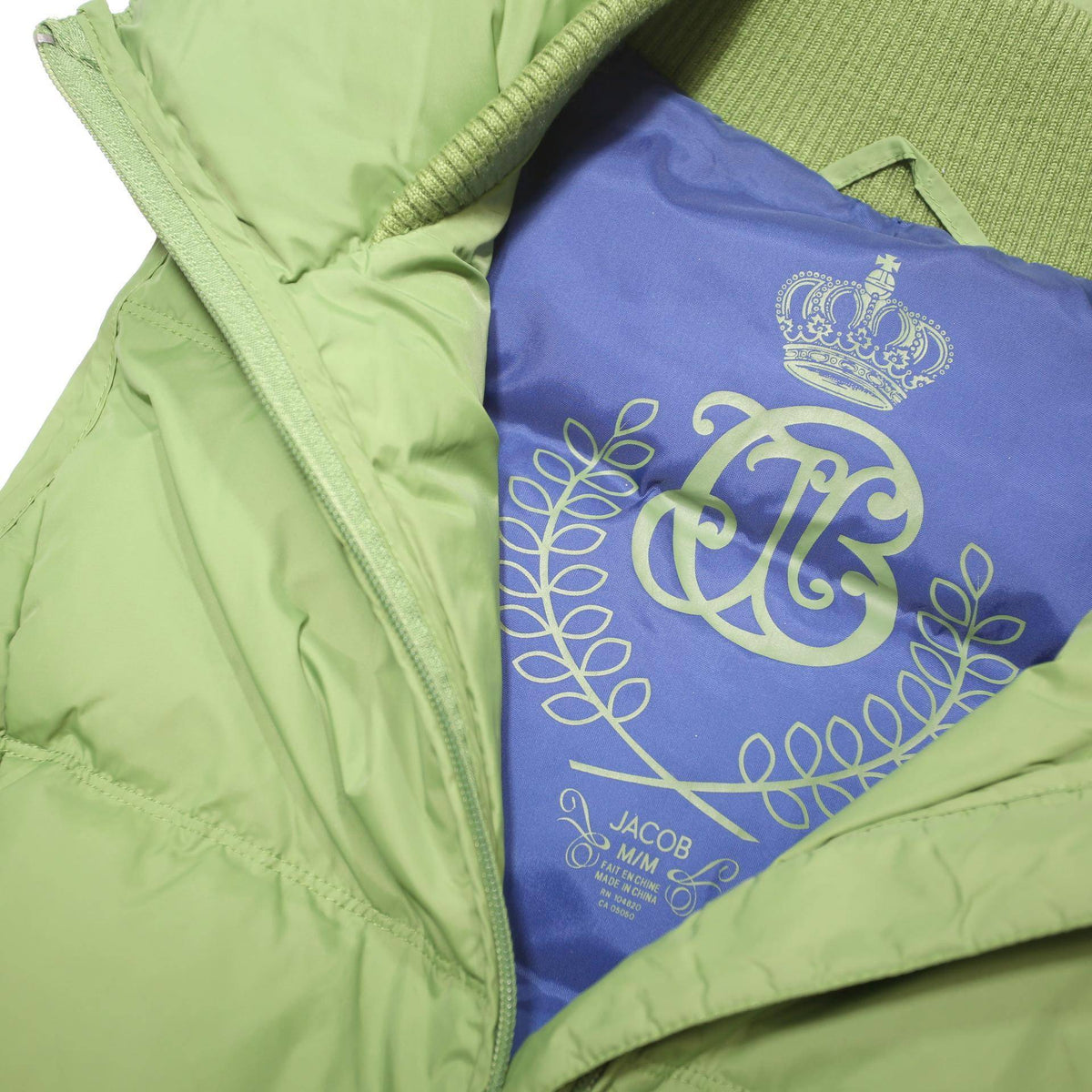 JACOB Womens Green Puffer Vest M Polyester Lightweight Zip Up Casual Outerwear