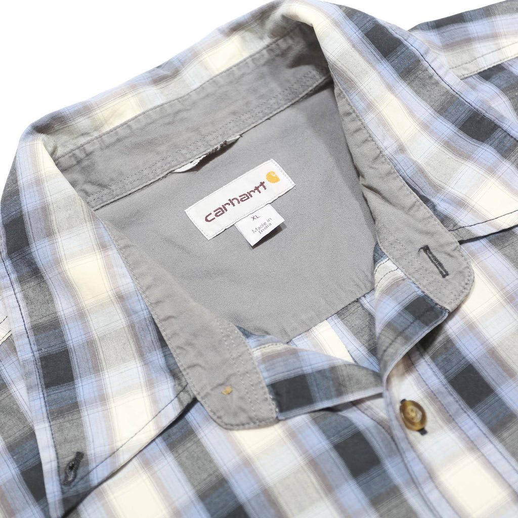 CARHARTT Mens Blue & Grey Check Shirt XL Cotton Blend Casual Workwear