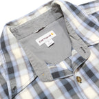 CARHARTT Mens Blue & Grey Check Shirt XL Cotton Blend Casual Workwear