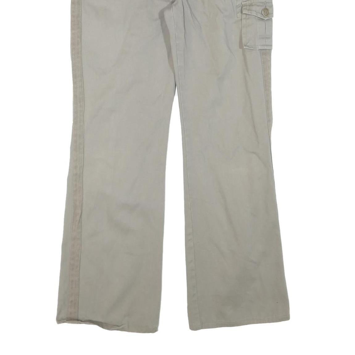 CALVIN KLEIN Mens Cotton Blend Beige Regular Straight Trousers W37 L29 Casual