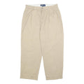 POLO RALPH LAUREN Mens Cotton Beige Relaxed Straight Trousers W33 L25 Casual