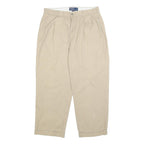 POLO RALPH LAUREN Mens Cotton Beige Relaxed Straight Trousers W33 L25 Casual