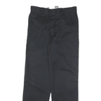 DICKIES Mens Regular Fit Black Cotton Blend Straight Leg Trousers W32 L32