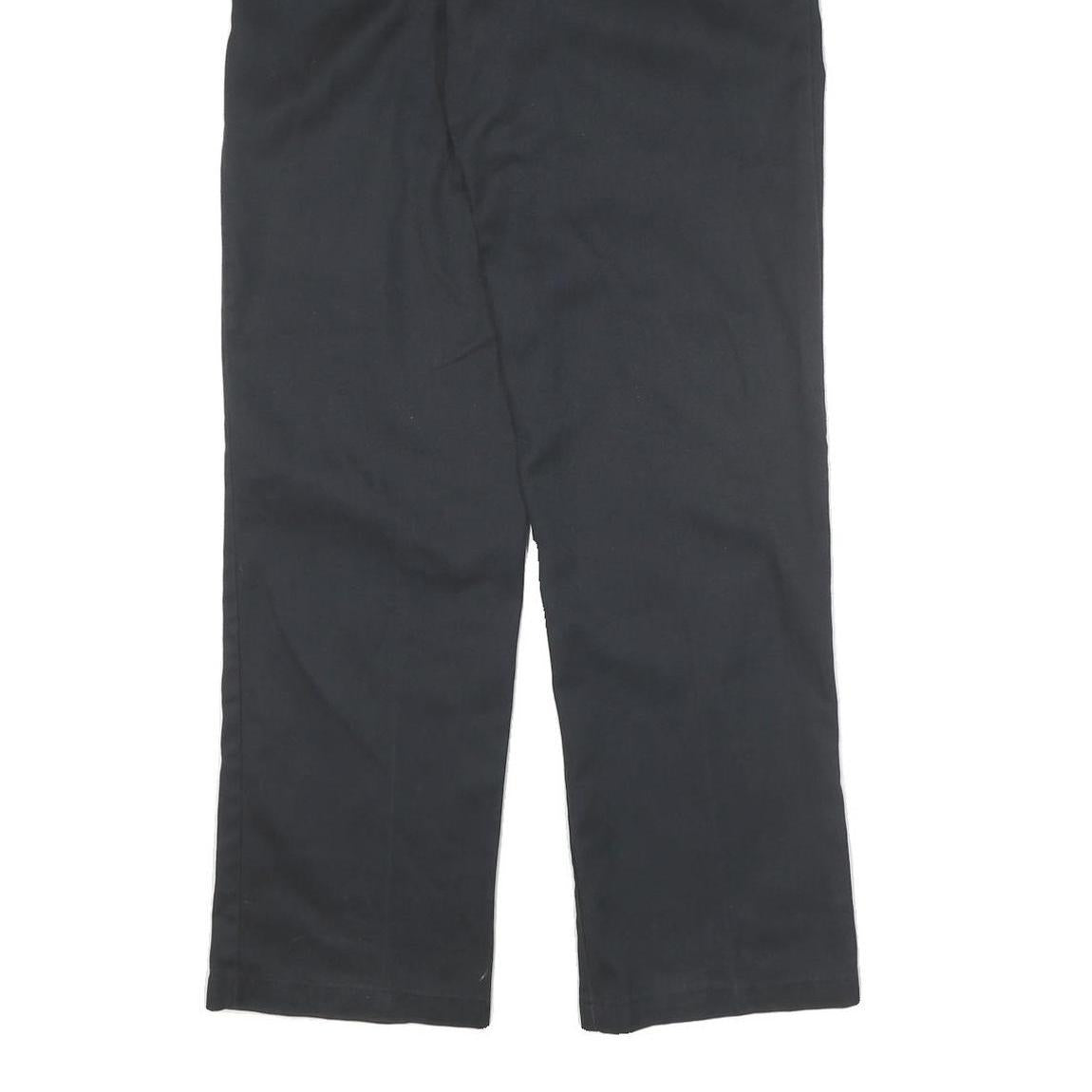 DICKIES Mens Regular Fit Black Cotton Blend Straight Leg Trousers W32 L32