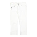 TRUE RELIGION Womens White Regular Fit Straight Cotton Blend Jeans W30 L26 Zip