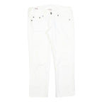 TRUE RELIGION Womens White Regular Fit Straight Cotton Blend Jeans W30 L26 Zip