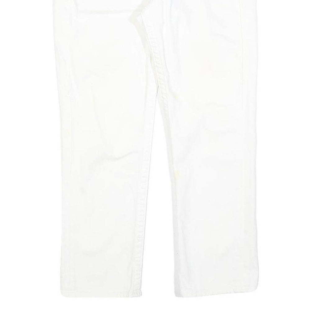 TRUE RELIGION Womens White Regular Fit Straight Cotton Blend Jeans W30 L26 Zip