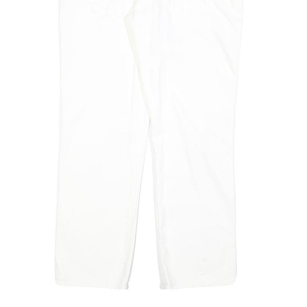 TRUE RELIGION Womens White Regular Fit Straight Cotton Blend Jeans W30 L26 Zip