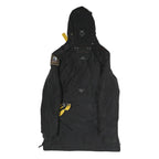 PARAJUMPERS Mens Black Outdoor Jacket S Polyester Zip Hooded Patch Pocket
