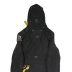 PARAJUMPERS Mens Black Outdoor Jacket S Polyester Zip Hooded Patch Pocket