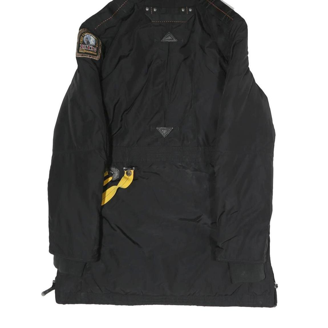 PARAJUMPERS Mens Black Outdoor Jacket S Polyester Zip Hooded Patch Pocket