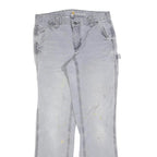 CARHARTT Womens Cotton Blend Slim Grey Workwear Trousers W28 L30 Utility Zip
