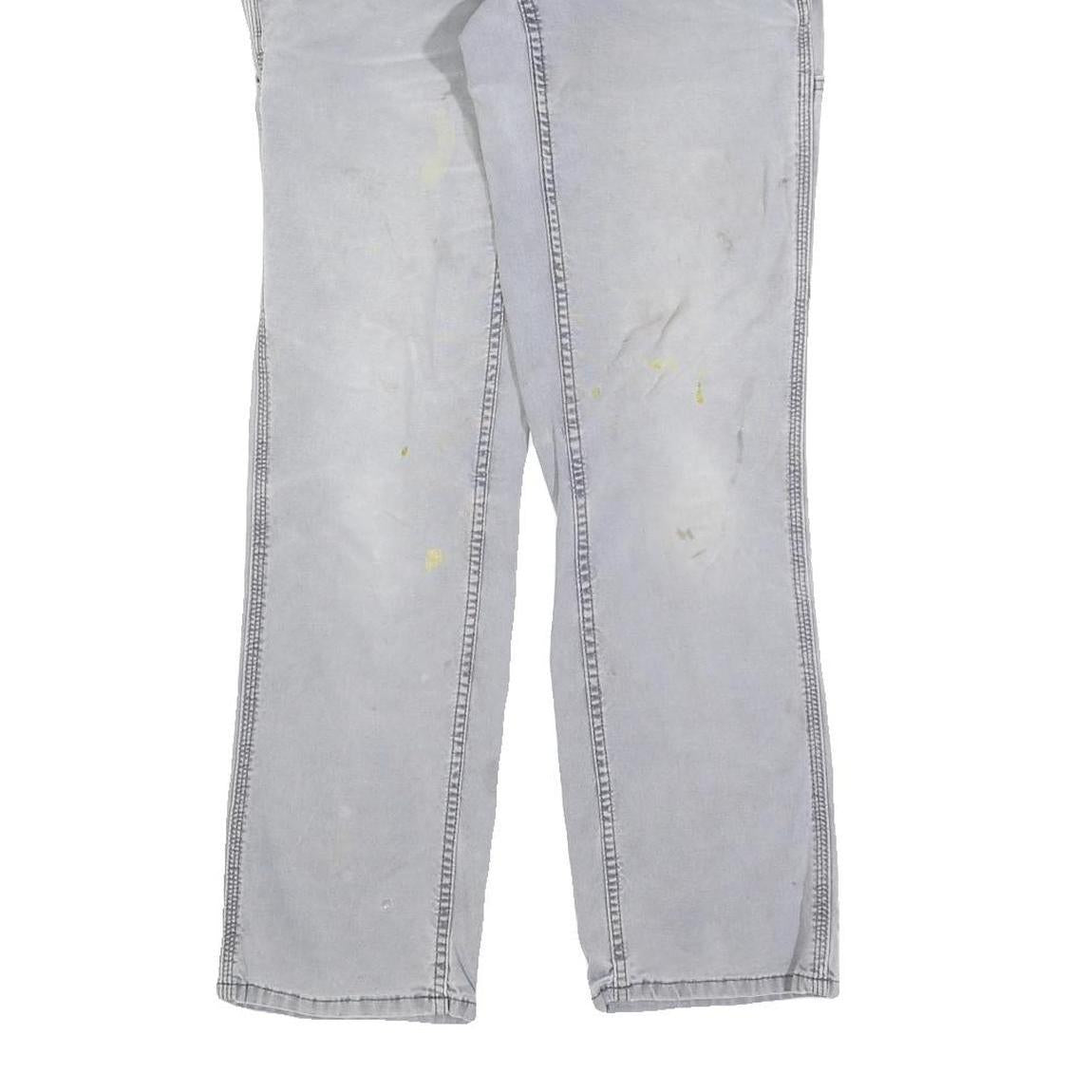 CARHARTT Womens Cotton Blend Slim Grey Workwear Trousers W28 L30 Utility Zip