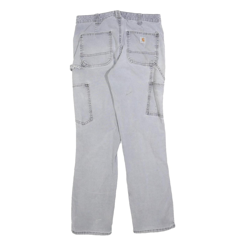 CARHARTT Womens Cotton Blend Slim Grey Workwear Trousers W28 L30 Utility Zip