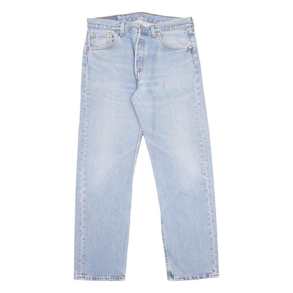 LEVI'S 501 Mens Jeans Blue Regular Straight Denim Light W34 L30 Classic Button