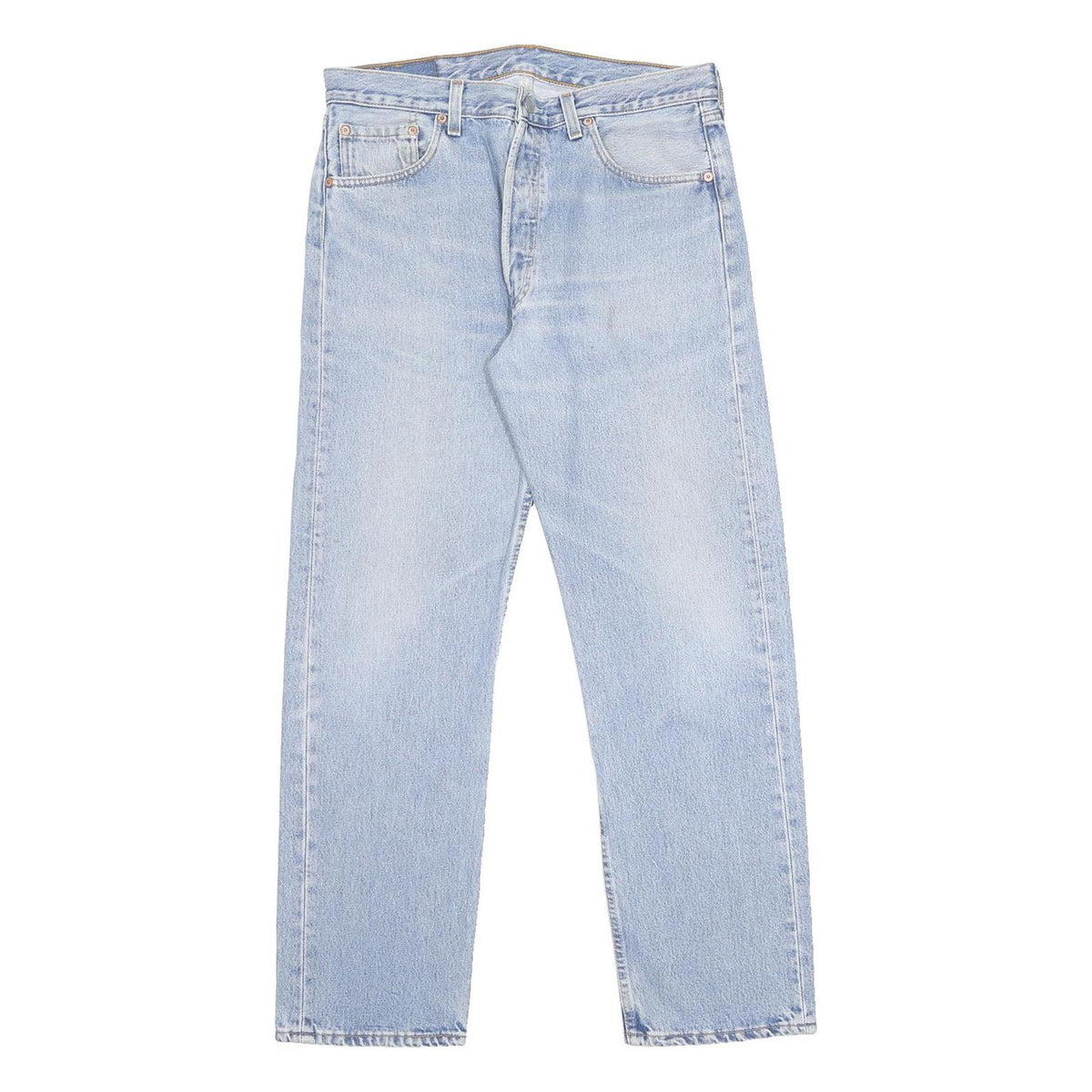 LEVI'S 501 Mens Jeans Blue Regular Straight Denim Light W34 L30 Classic Button