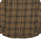 REDHEAD Mens Brown & Black Check Long Sleeve Shirt L Cotton Blend Casual