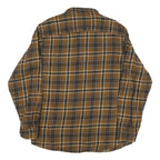REDHEAD Mens Brown & Black Check Long Sleeve Shirt L Cotton Blend Casual