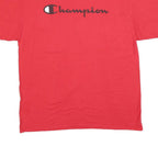 CHAMPION Mens Red Graphic T-Shirt L Short Sleeve Crew Neck Classic Cotton Blend