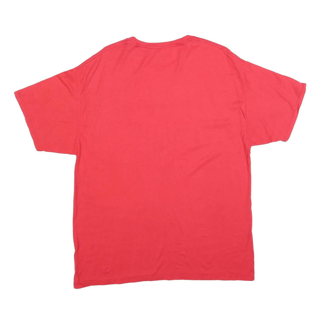 CHAMPION Mens Red Graphic T-Shirt L Short Sleeve Crew Neck Classic Cotton Blend