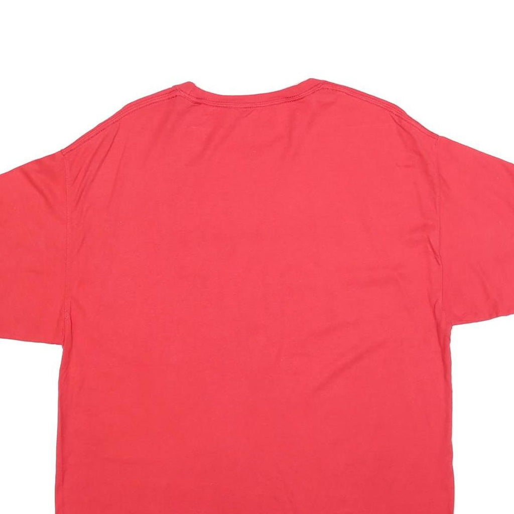 CHAMPION Mens Red Graphic T-Shirt L Short Sleeve Crew Neck Classic Cotton Blend