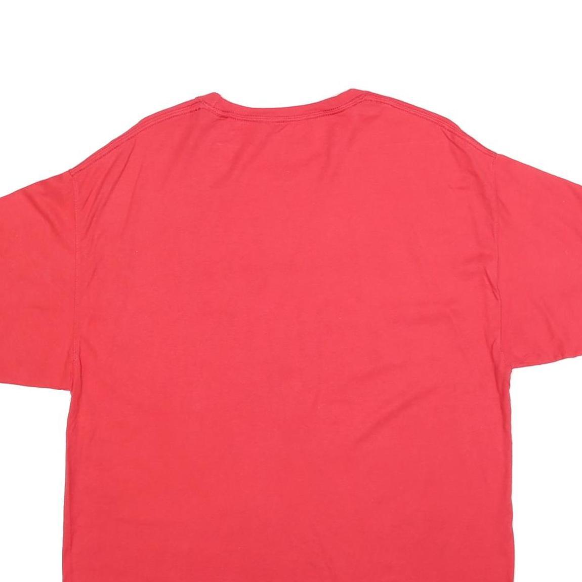 CHAMPION Mens Red Graphic T-Shirt L Short Sleeve Crew Neck Classic Cotton Blend