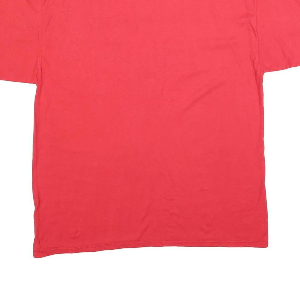 CHAMPION Mens Red Graphic T-Shirt L Short Sleeve Crew Neck Classic Cotton Blend