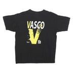BASIE Womens Black & Yellow Vasco Graphic T-Shirt XL Short Sleeve Crew Neck