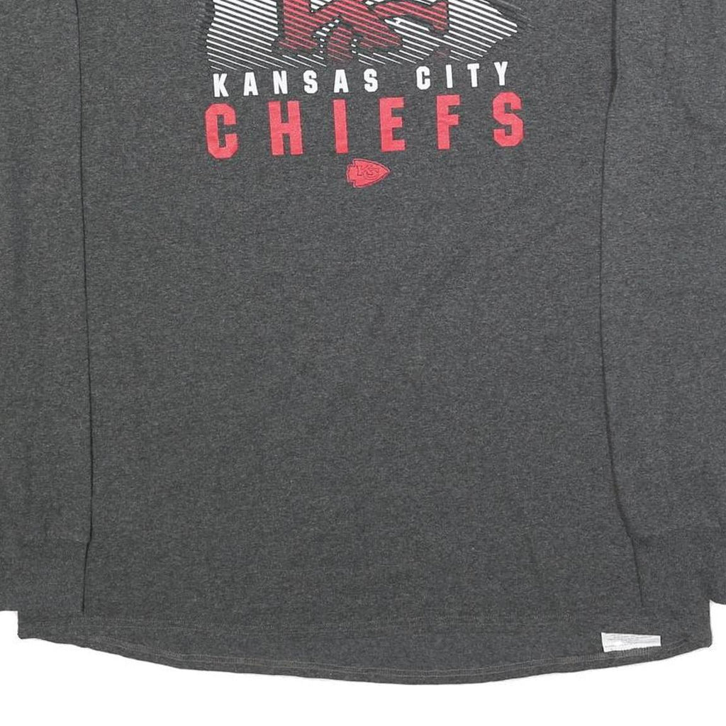 NFL Mens Grey Kansas City Chiefs Long Sleeve Crew Neck T-Shirt XL Cotton Blend