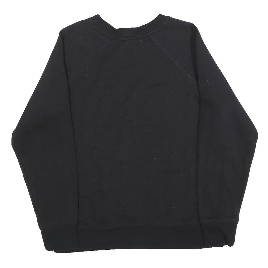 DKNY Womens Black Cotton Blend Crew Neck Sweatshirt M Logo Embroidered