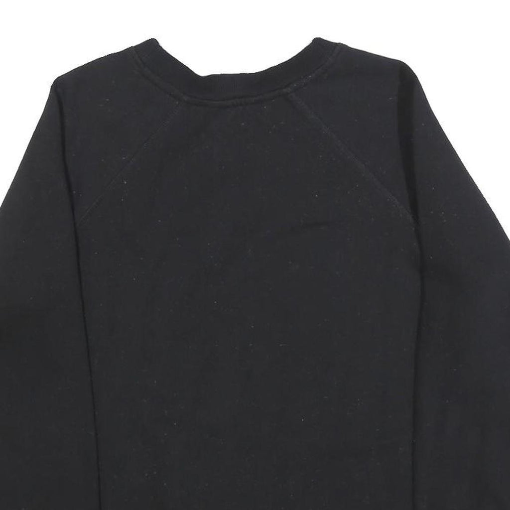 DKNY Womens Black Cotton Blend Crew Neck Sweatshirt M Logo Embroidered