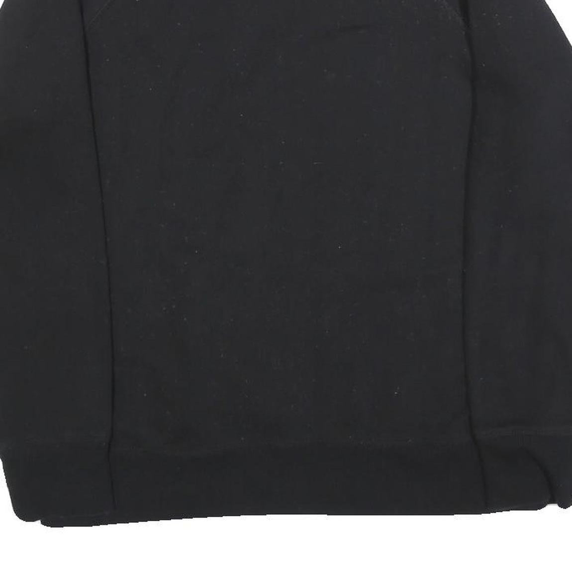 DKNY Womens Black Cotton Blend Crew Neck Sweatshirt M Logo Embroidered