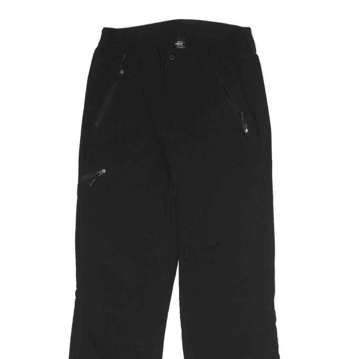 CRANE Womens Polyester Black Regular Fit Straight Leg Trousers W26 L29 Zip