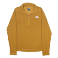 THE NORTH FACE Mens Mustard Yellow Patterned Jumper 1/4 Zip Basic Knit S Outdoor