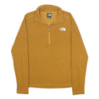 THE NORTH FACE Mens Mustard Yellow Patterned Jumper 1/4 Zip Basic Knit S Outdoor