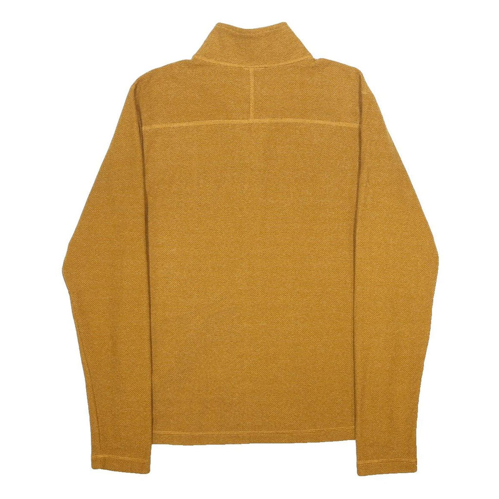THE NORTH FACE Mens Mustard Yellow Patterned Jumper 1/4 Zip Basic Knit S Outdoor