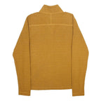 THE NORTH FACE Mens Mustard Yellow Patterned Jumper 1/4 Zip Basic Knit S Outdoor