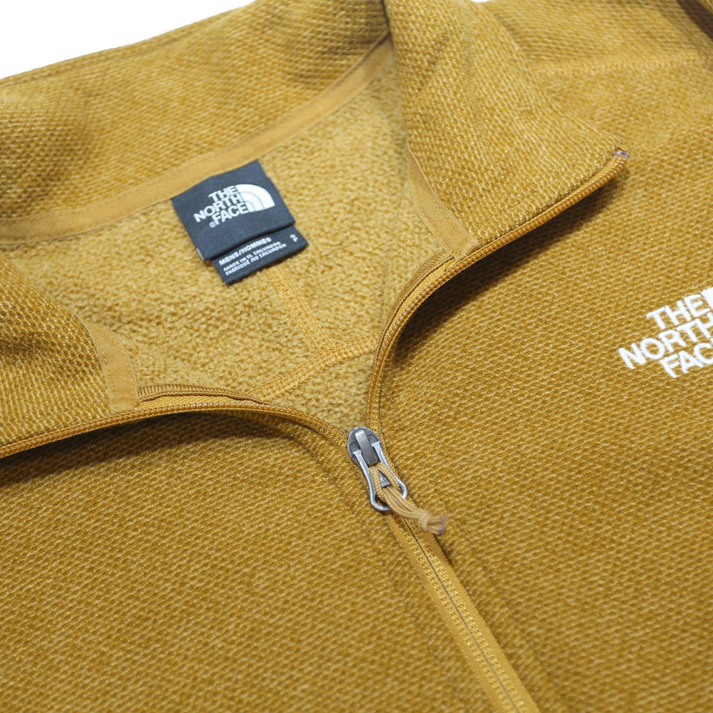 THE NORTH FACE Mens Mustard Yellow Patterned Jumper 1/4 Zip Basic Knit S Outdoor